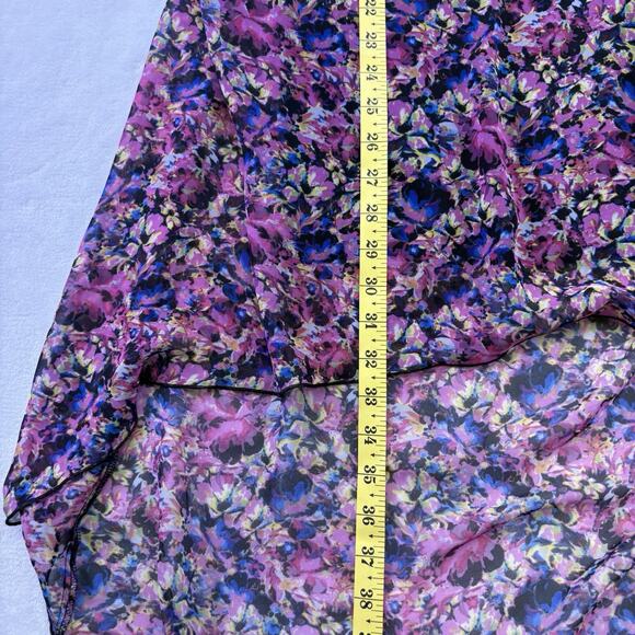 Material Girl Zip Corset Bustier Sleeveless High Low Dress Floral Chiffon XL - Picture 8 of 10